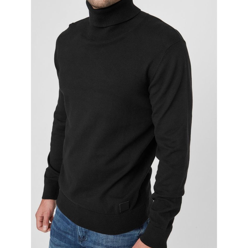 Guess Schwarzer Baumwollrollkragenpullover