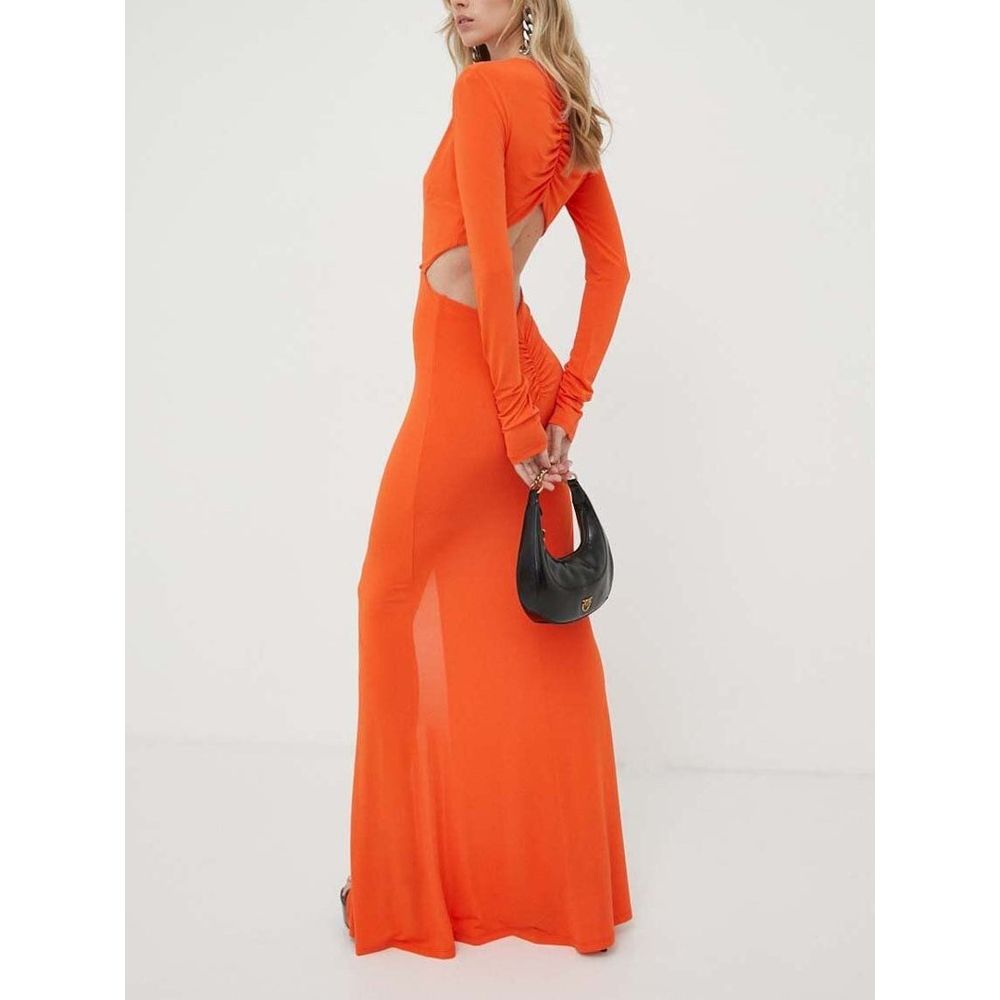Patrizia Pepe Orangefarbenes Freizeitkleid aus Acetat