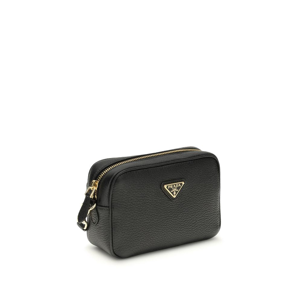 Prada Black Bos Taurus Calf Leather Shoulder Bag