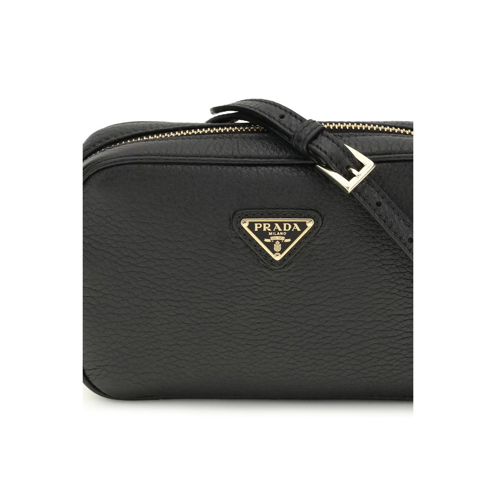 Prada Black Bos Taurus Calf Leather Shoulder Bag