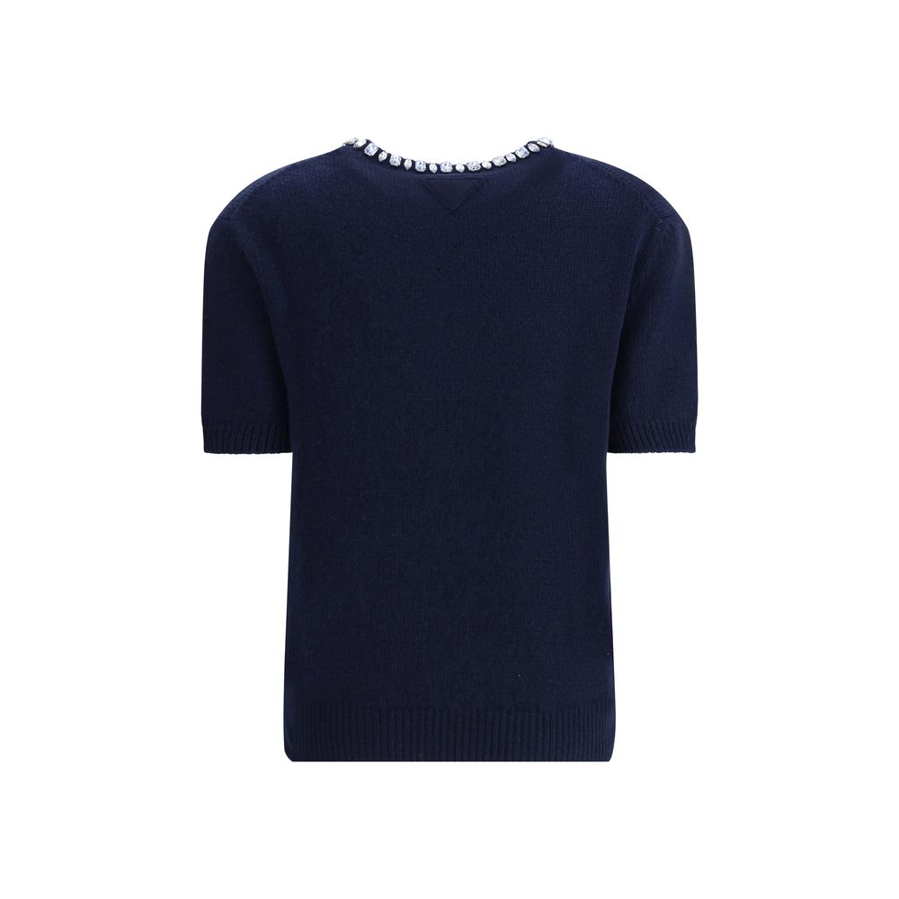 Prada Blauer Sweatshirt aus Fleece-Wolle