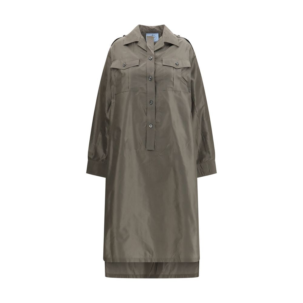 Prada Zweifarbige Seiden-Freizeitkleid