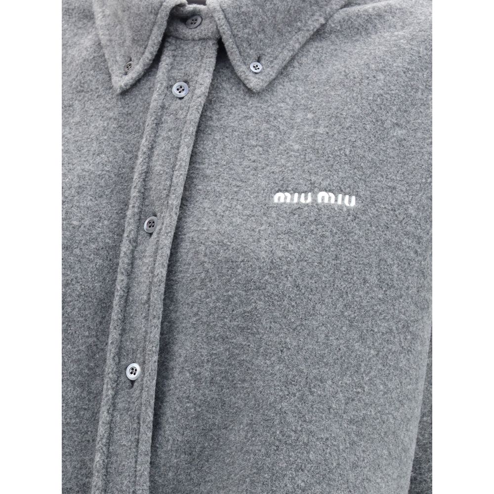 Miu Miu Grey Polyester Shirt