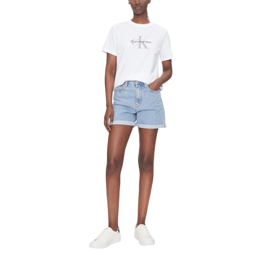 Calvin Klein Jeans Weißes Baumwoll-T-Shirt