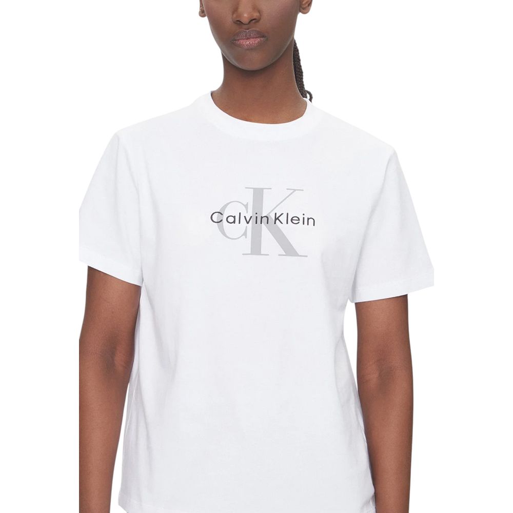 Calvin Klein Jeans Weißes Baumwoll-T-Shirt