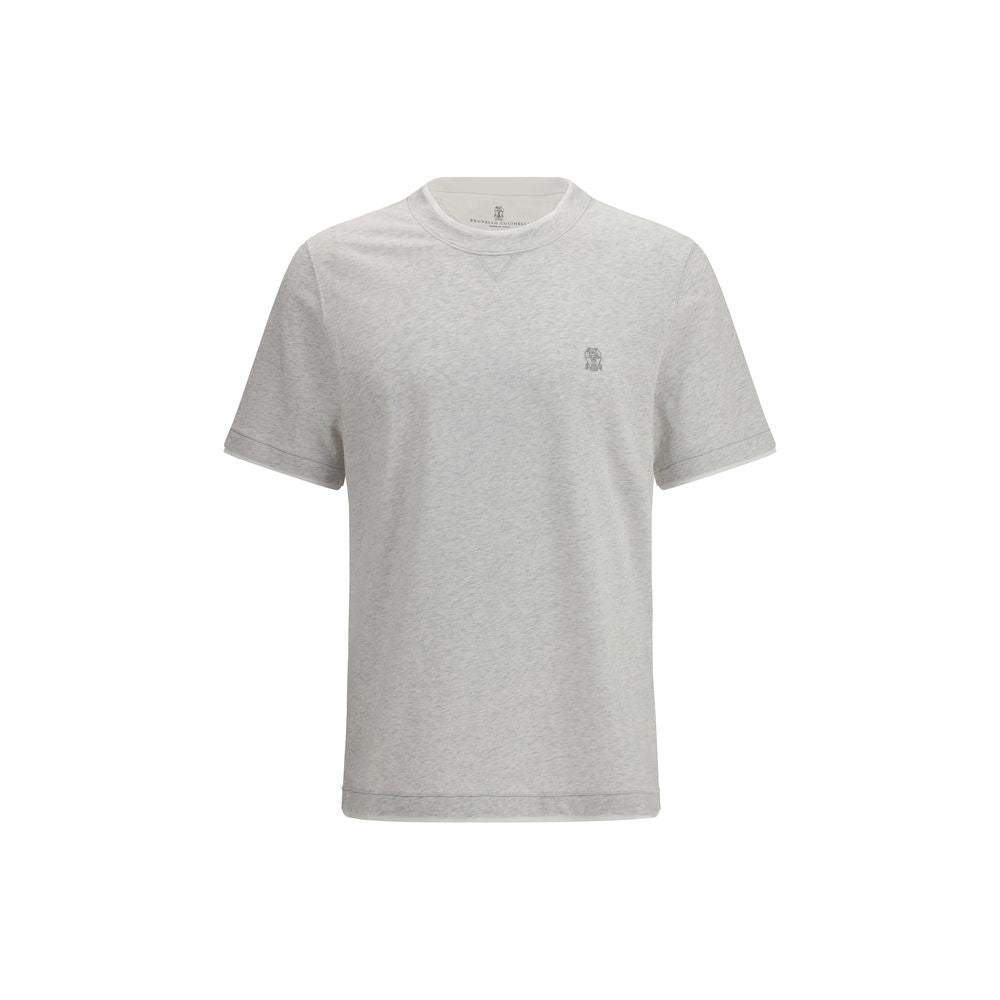 Brunello Cucinelli Graues Baumwoll-T-Shirt