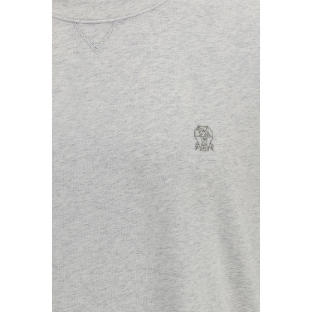 Brunello Cucinelli Graues Baumwoll-T-Shirt
