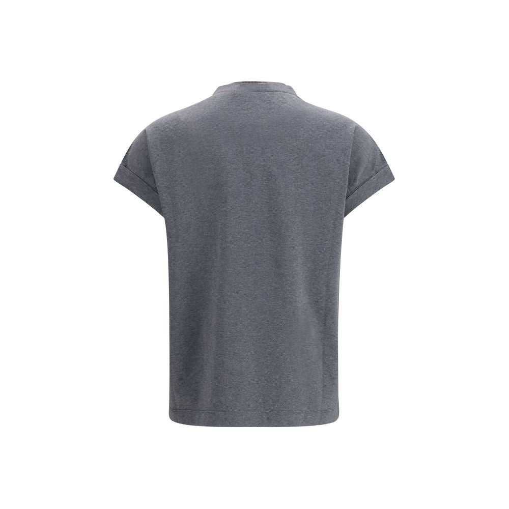 Brunello Cucinelli Graues Baumwoll-T-Shirt