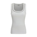 Brunello Cucinelli Weißes ärmelloses Baumwoll-T-Shirt