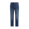 Brunello Cucinelli Blaue Jeans aus Baumwolle im geraden Schnitt