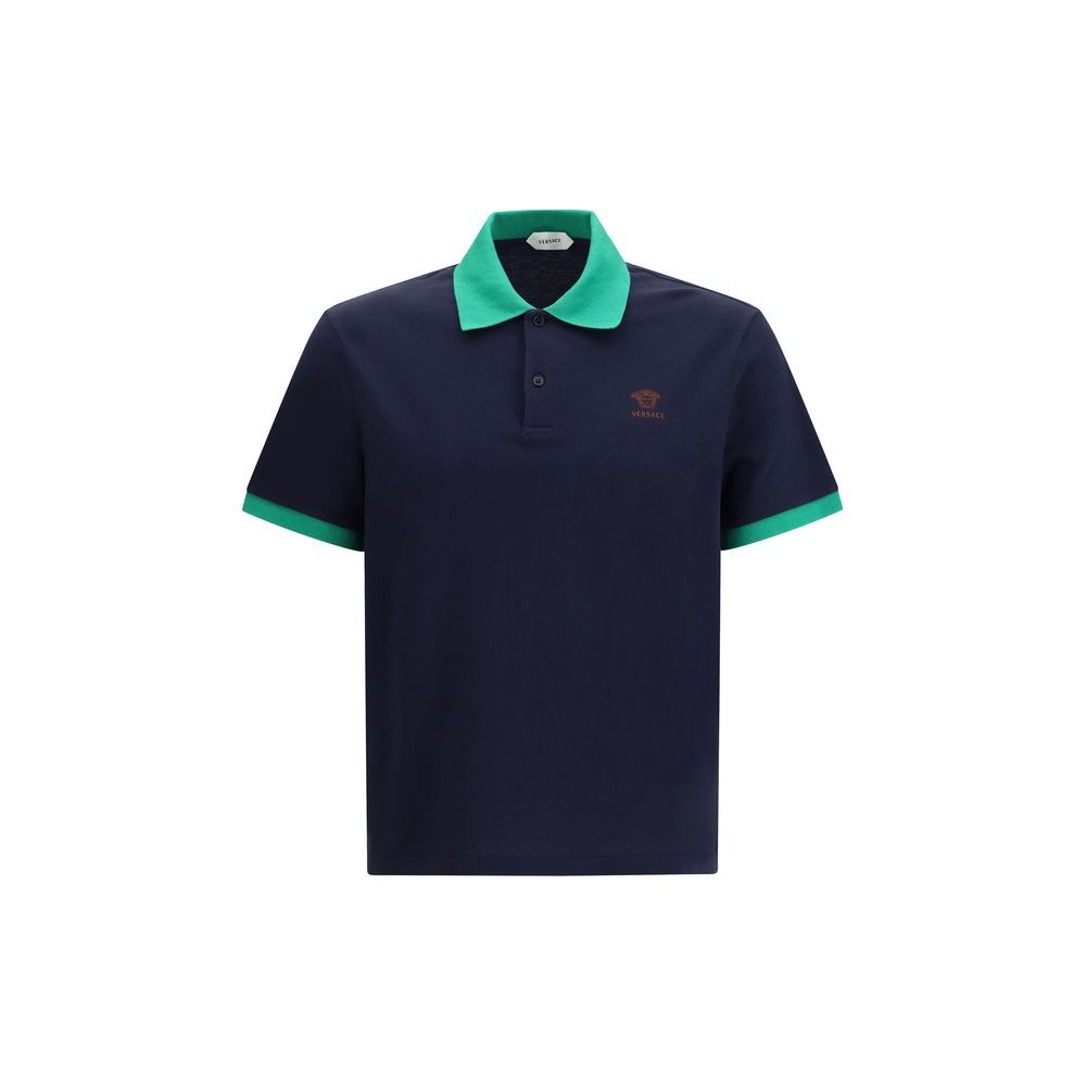Versace Blaues Baumwoll-Poloshirt