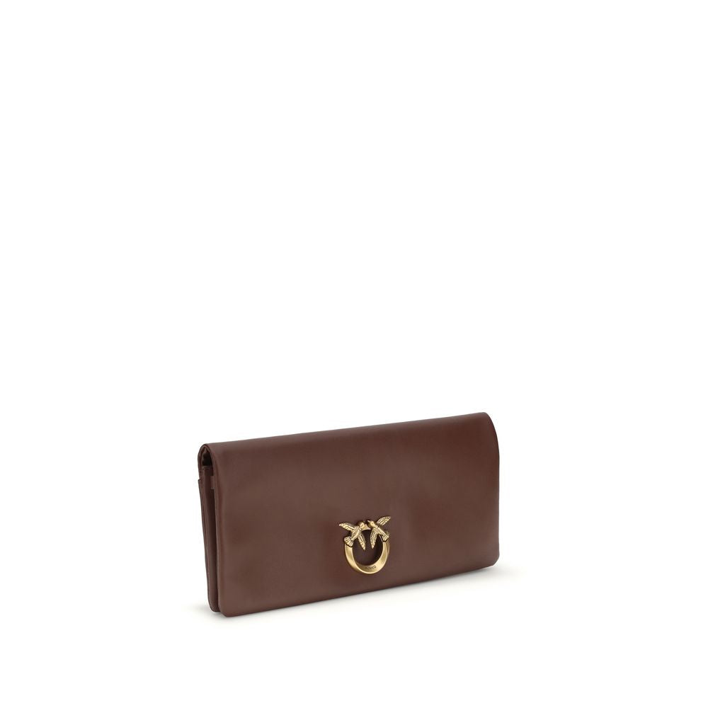 PINKO Bordeaux Calfskin Bos Taurus Clutch Bag