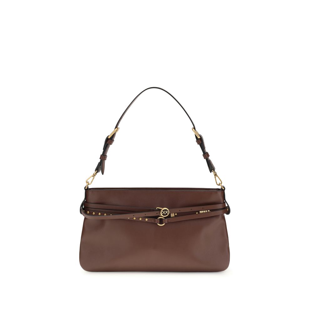 PINKO shoulder bag in brown calf leather Bos Taurus