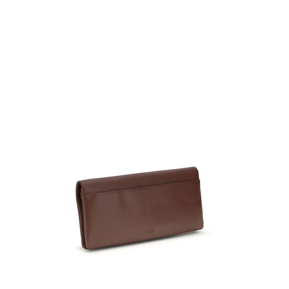 PINKO Bordeaux Calfskin Bos Taurus Clutch Bag