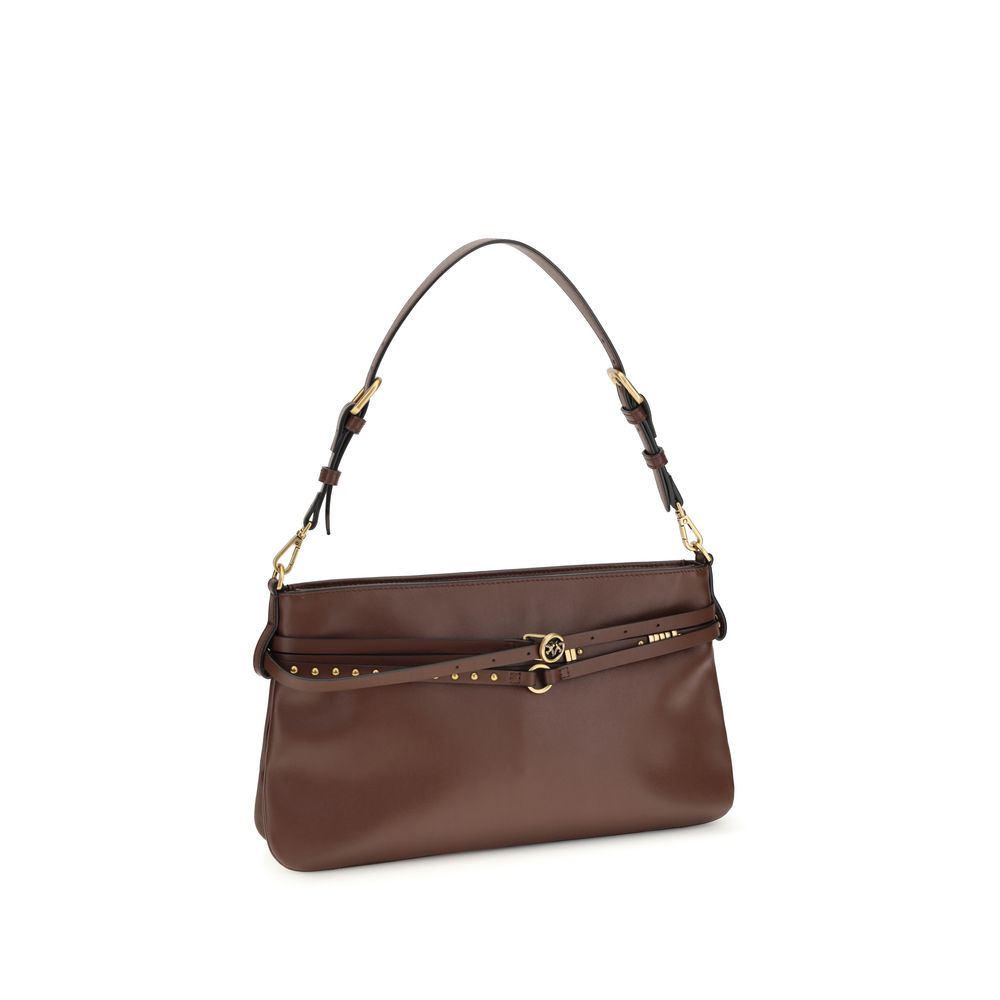 PINKO shoulder bag in brown calf leather Bos Taurus