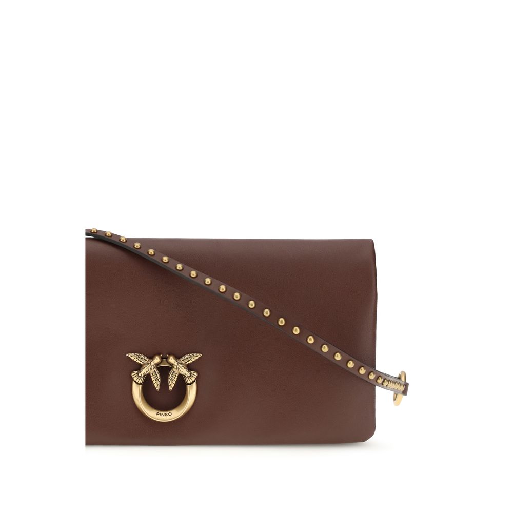 PINKO Bordeaux Calfskin Bos Taurus Clutch Bag