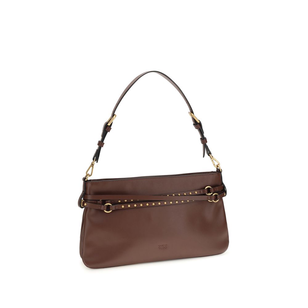 PINKO shoulder bag in brown calf leather Bos Taurus