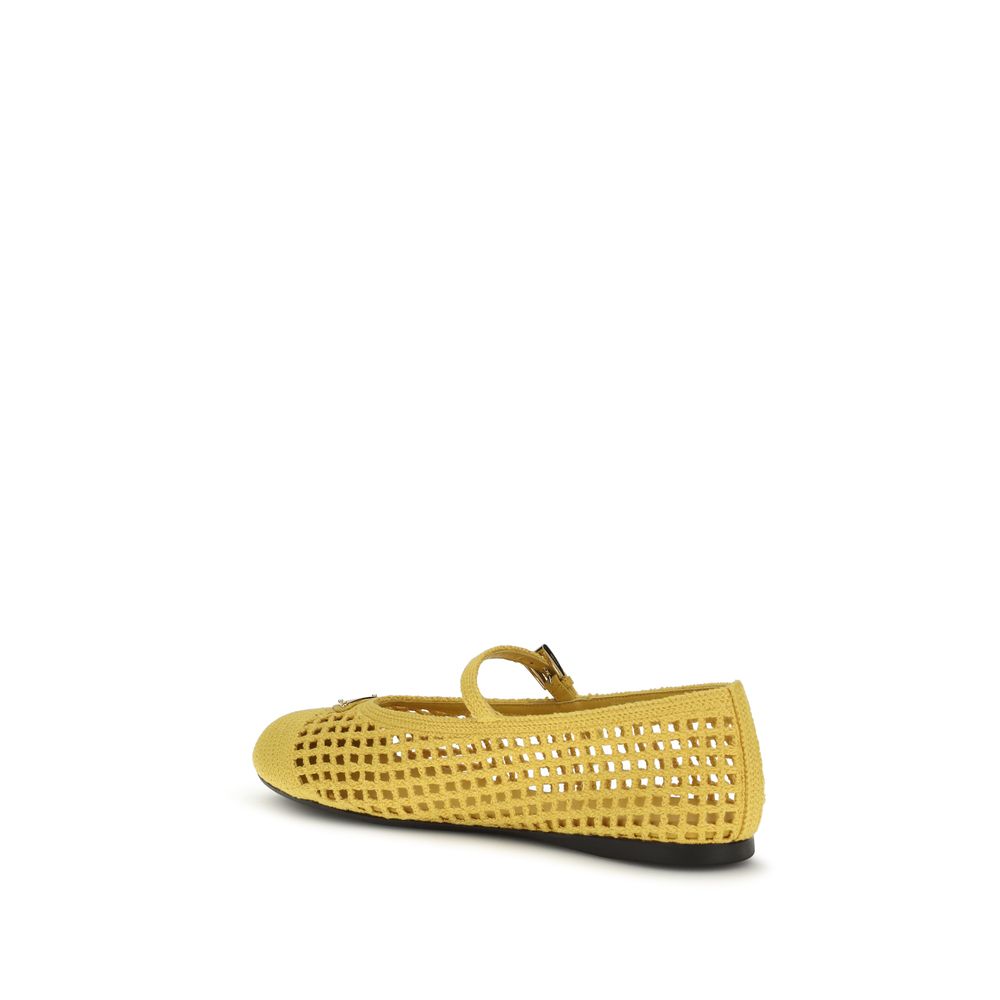 Prada Two-Tone Cotton Ballerinas