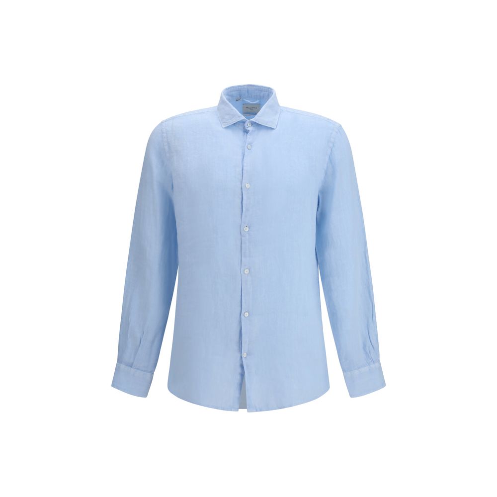 Brooksfield Blaues Leinenhemd