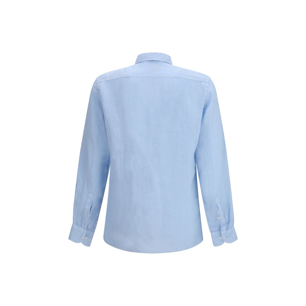 Brooksfield Blaues Leinenhemd