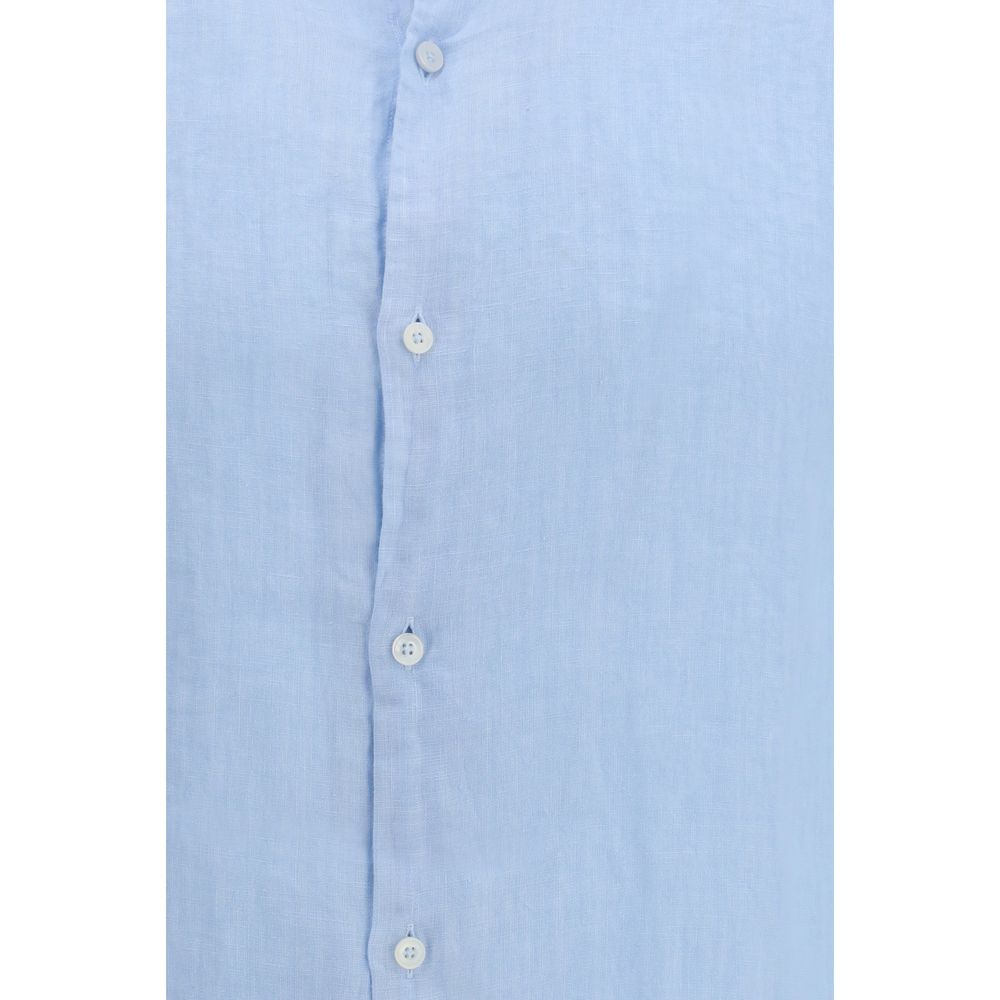 Brooksfield Blaues Leinenhemd