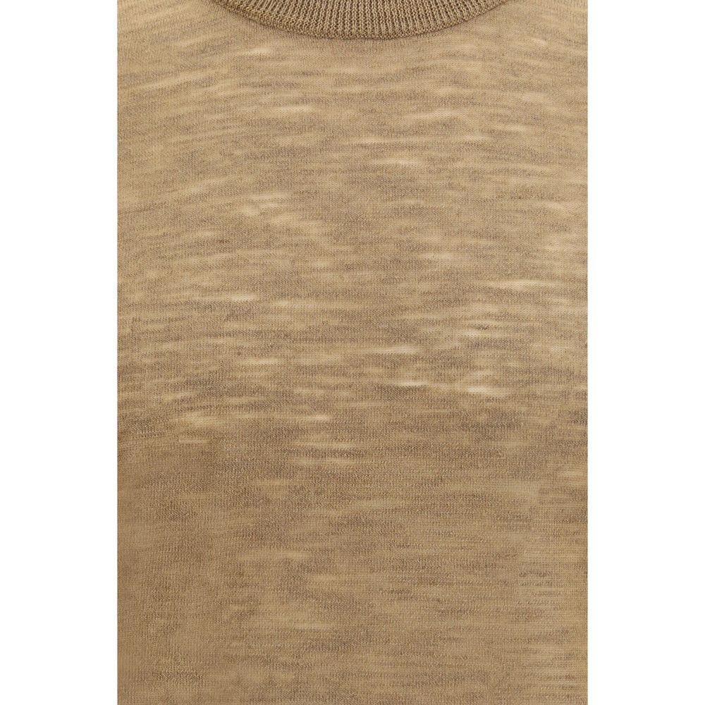 Brooksfield Beige Linen Short Sleeve Shirt
