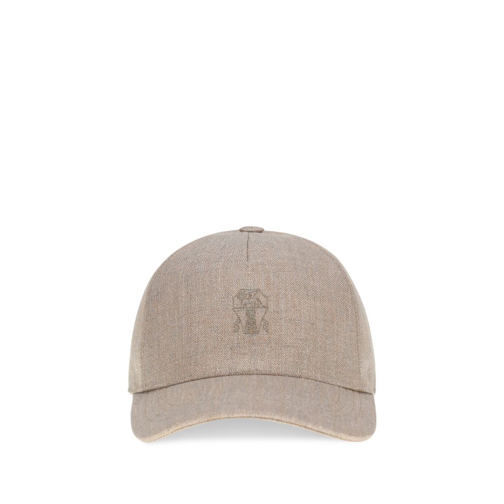Brunello Cucinelli Beige Leinenkappe (Baseball Cap)