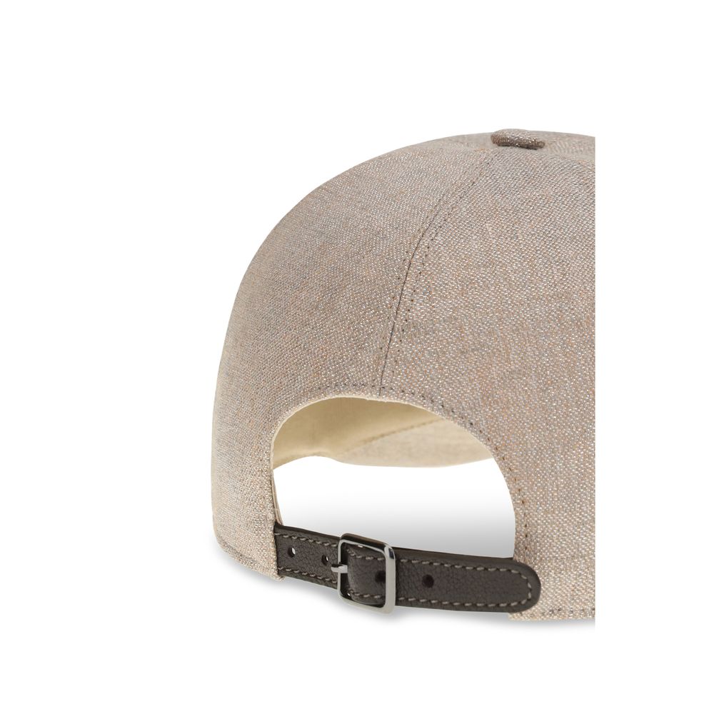 Brunello Cucinelli Beige Leinenkappe (Baseball Cap)