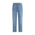 Brunello Cucinelli Blaue Baumwolljeans im Relaxed Fit