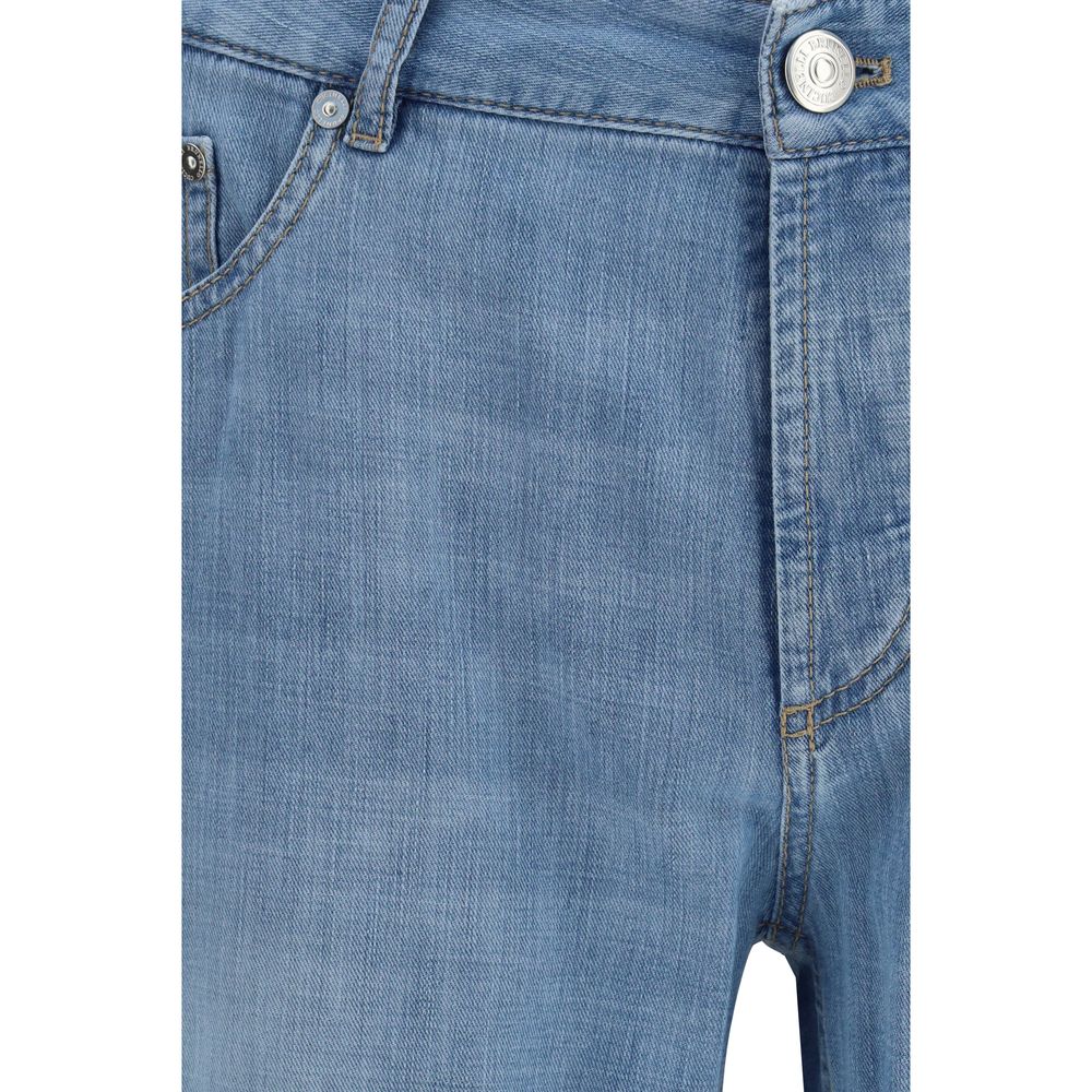 Brunello Cucinelli Blaue Baumwolljeans im Relaxed Fit