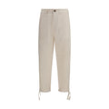 Brunello Cucinelli Beige Leinen Casual Hose