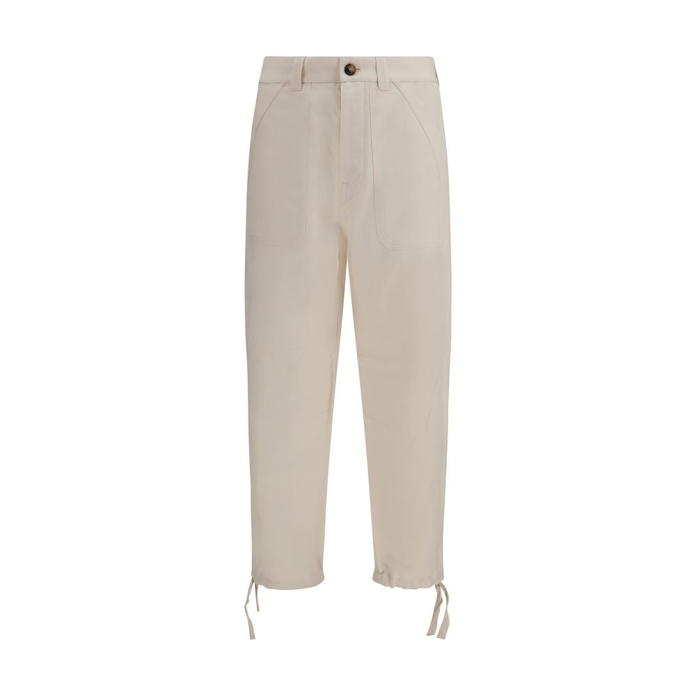 Brunello Cucinelli Beige Leinen Casual Hose