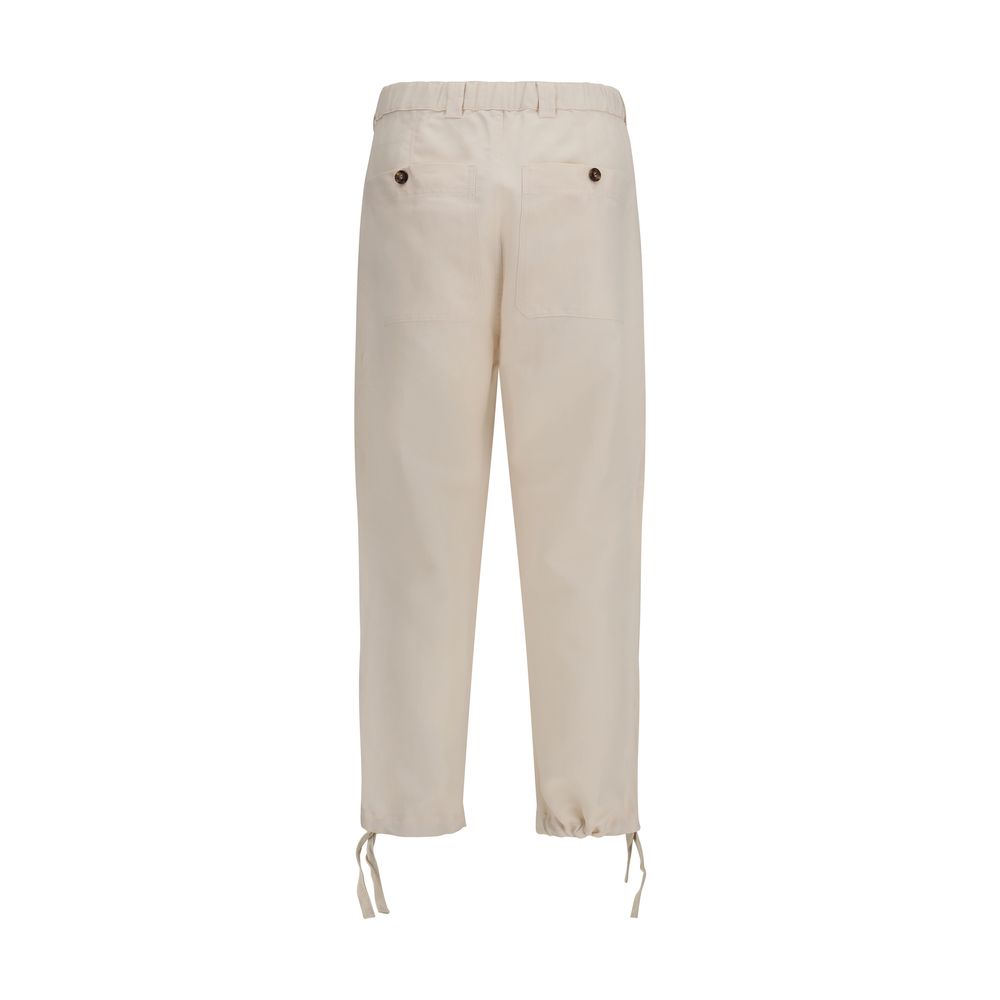 Brunello Cucinelli Beige Leinen Casual Hose
