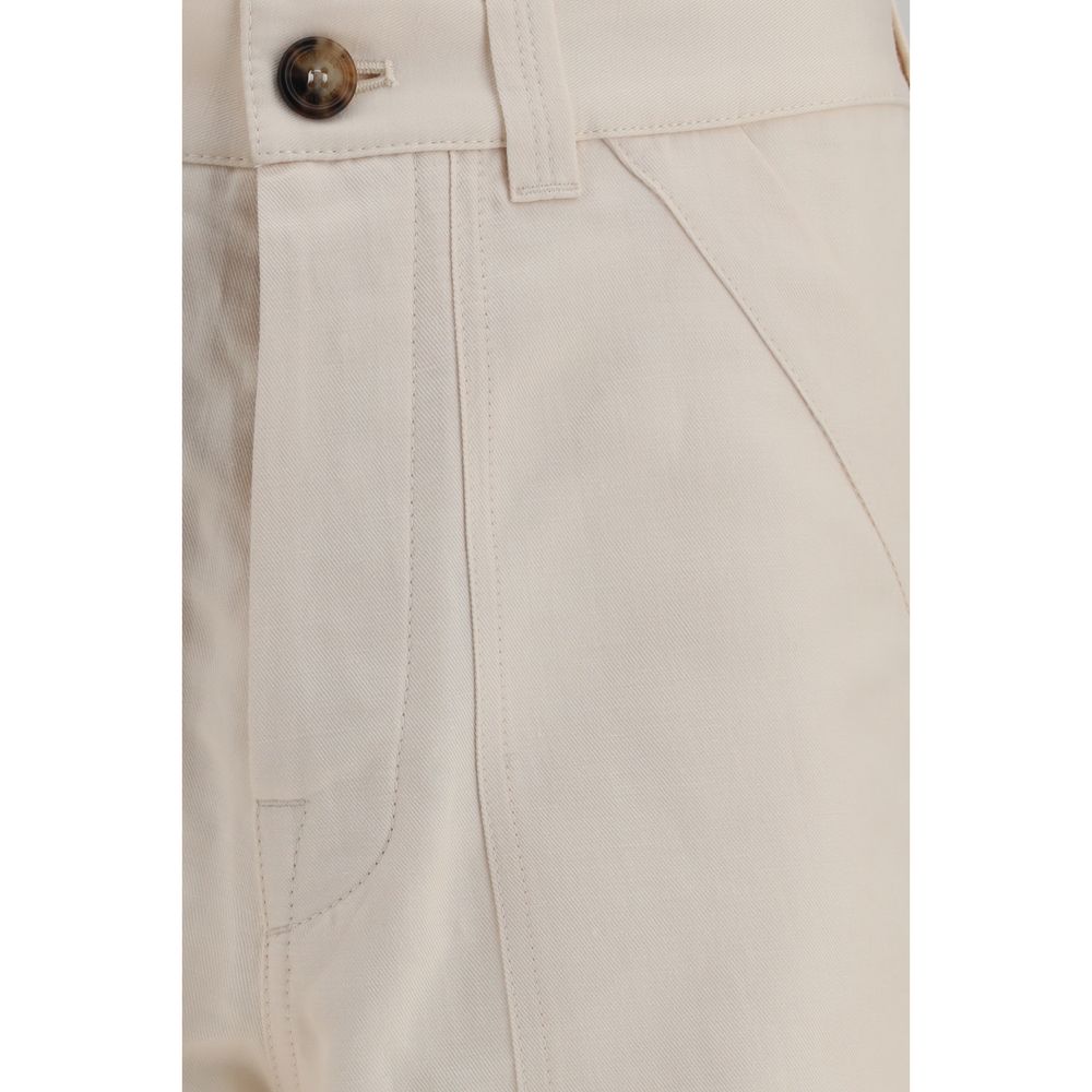 Brunello Cucinelli Beige Leinen Casual Hose