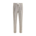 Brunello Cucinelli Beige Leinen Freizeithose