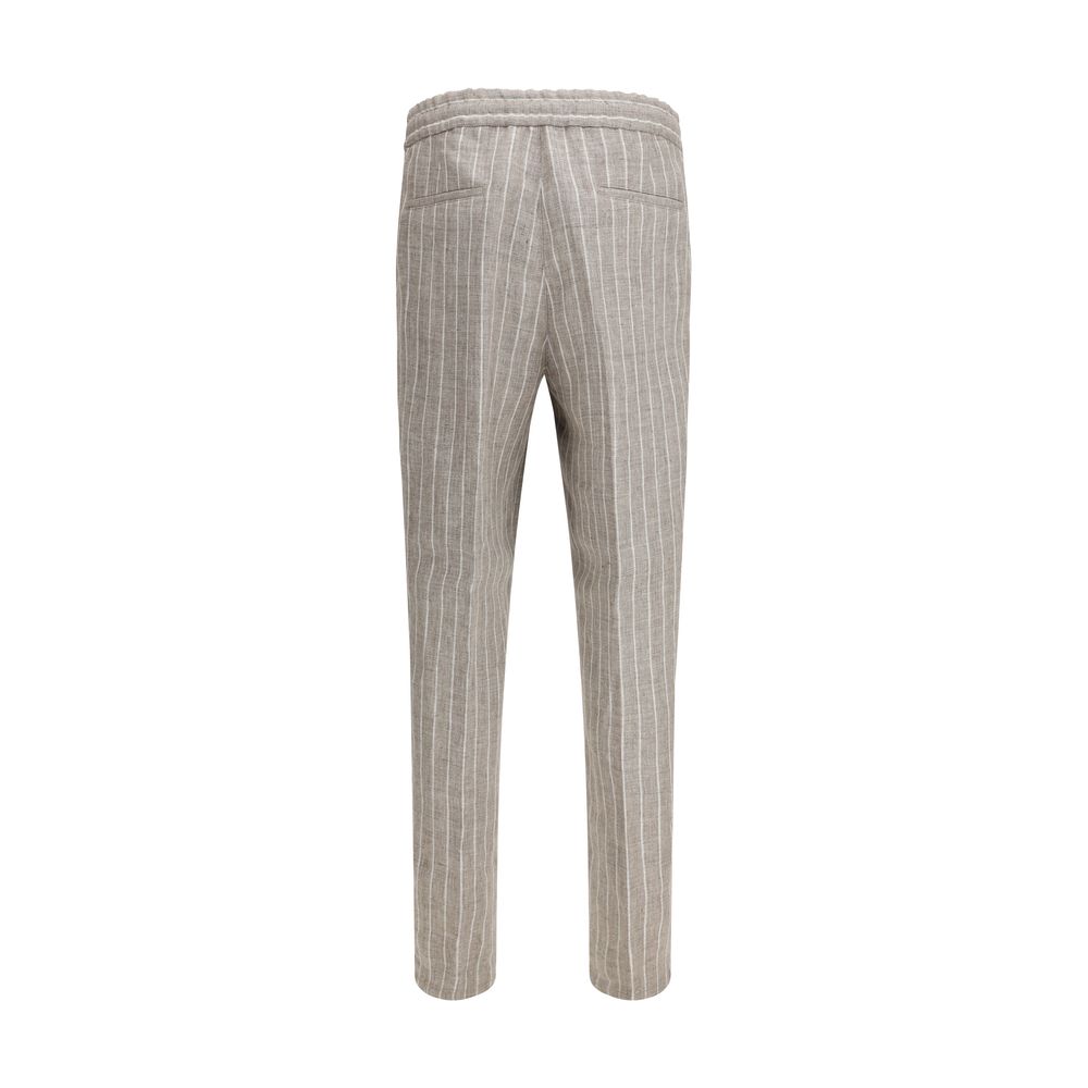 Brunello Cucinelli Beige Leinen Freizeithose