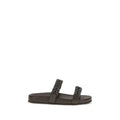 Brunello Cucinelli Brown Calfskin Sandals Bos Taurus