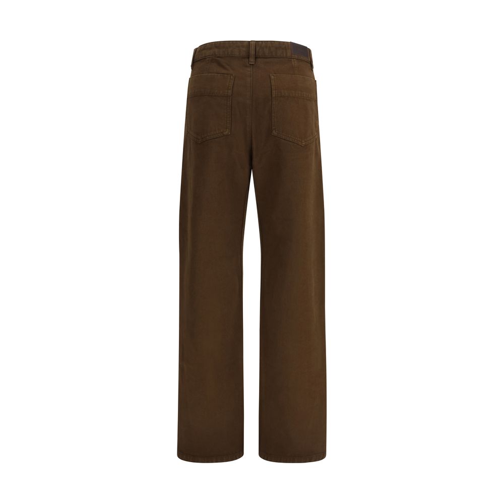 Lemaire Brown Cotton Casual Trousers