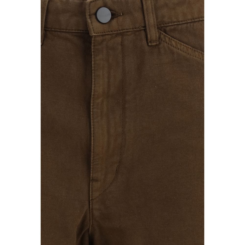 Lemaire Brown Cotton Casual Trousers