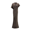Rick Owens Braunes Kupferfarbenes Langes Kleid