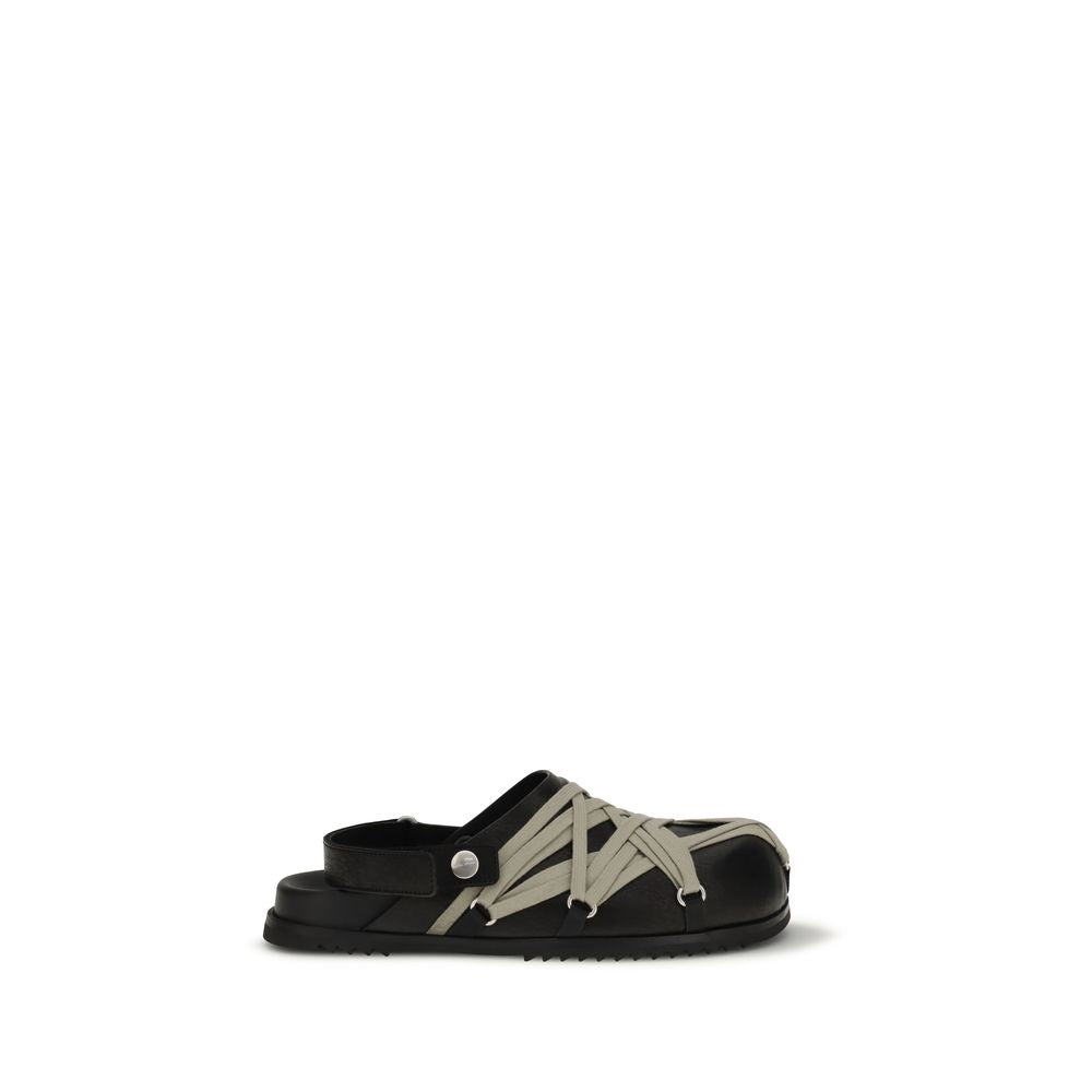Rick Owens Schwarze Bos Taurus Kalbsleder-Mules