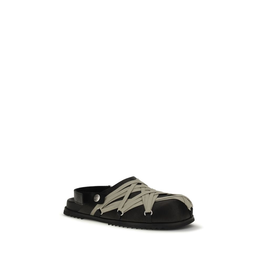 Rick Owens Schwarze Bos Taurus Kalbsleder-Mules