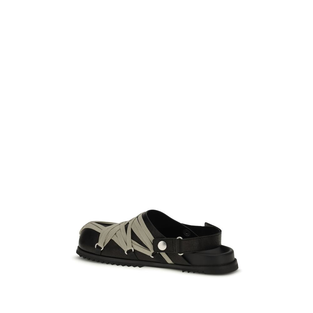 Rick Owens Schwarze Bos Taurus Kalbsleder-Mules