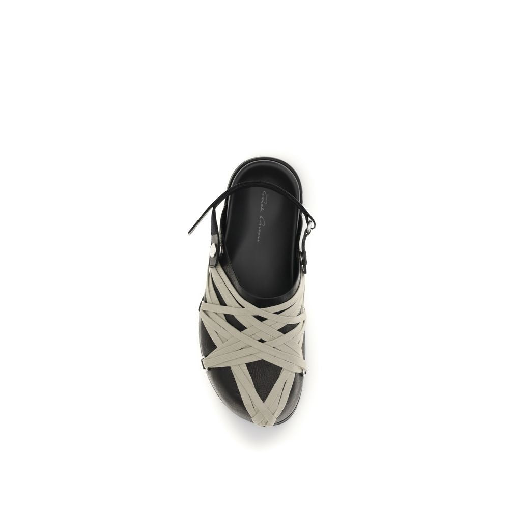 Rick Owens Schwarze Bos Taurus Kalbsleder-Mules