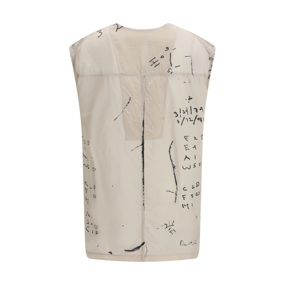Rick Owens Beige Viscose Muster Hemd