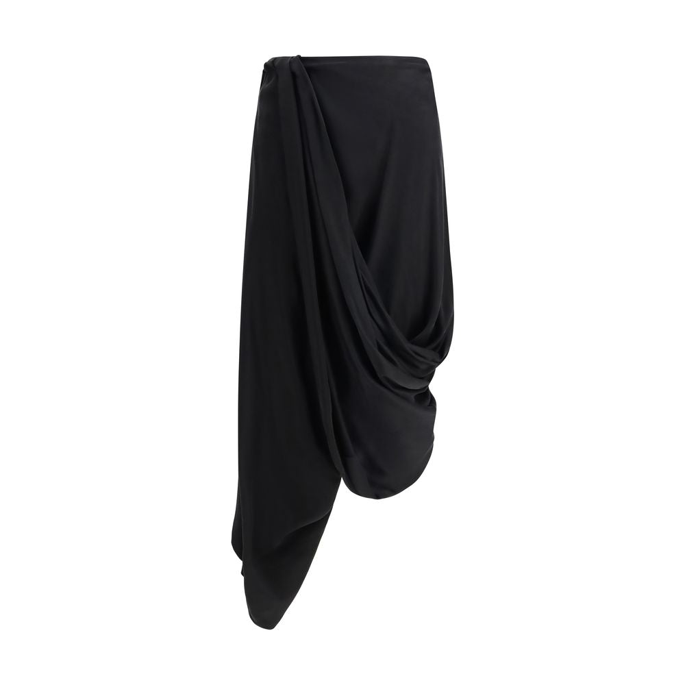 Maison Margiela Schwarzer Midirock aus Cupro