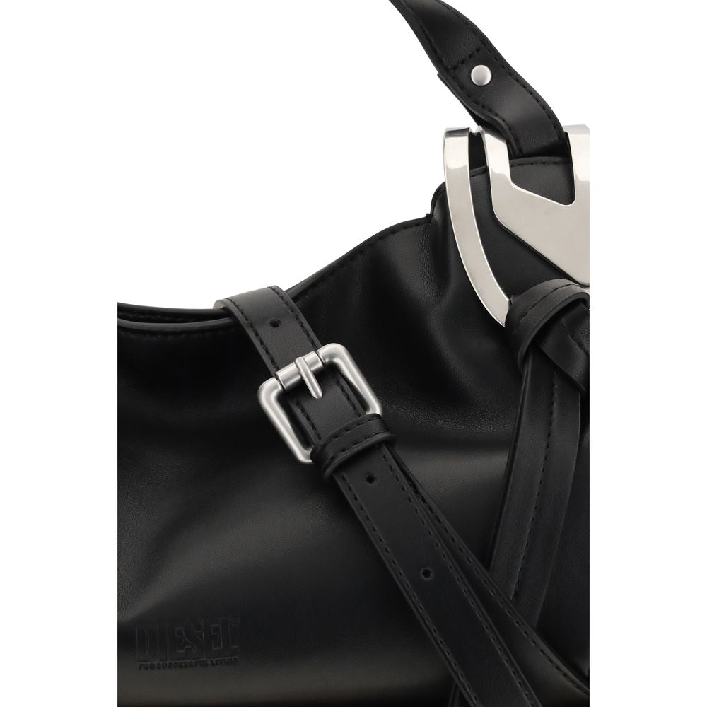 Diesel Black Calfskin Bos Taurus Shoulder Bag