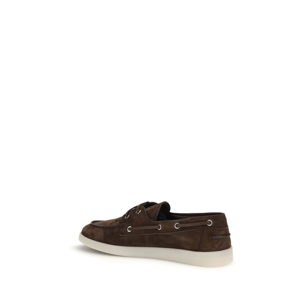 Prada Brown Calf Leather Bos Taurus Slipper Loafers