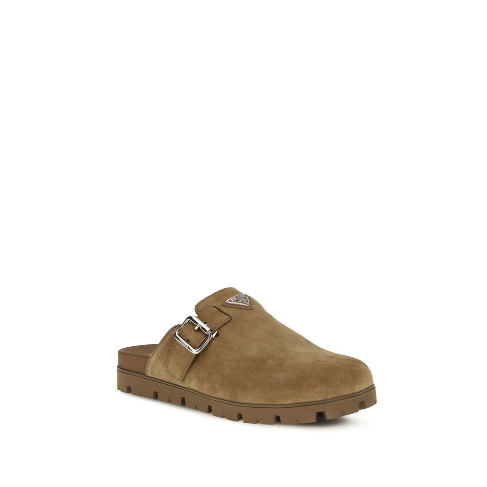 Prada Beige Kalbsleder Bos Taurus Mules