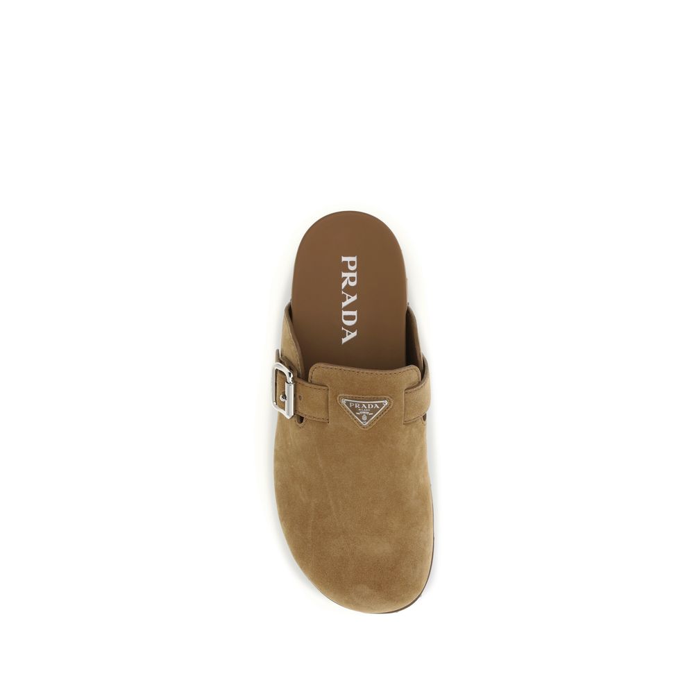 Prada Beige Kalbsleder Bos Taurus Mules